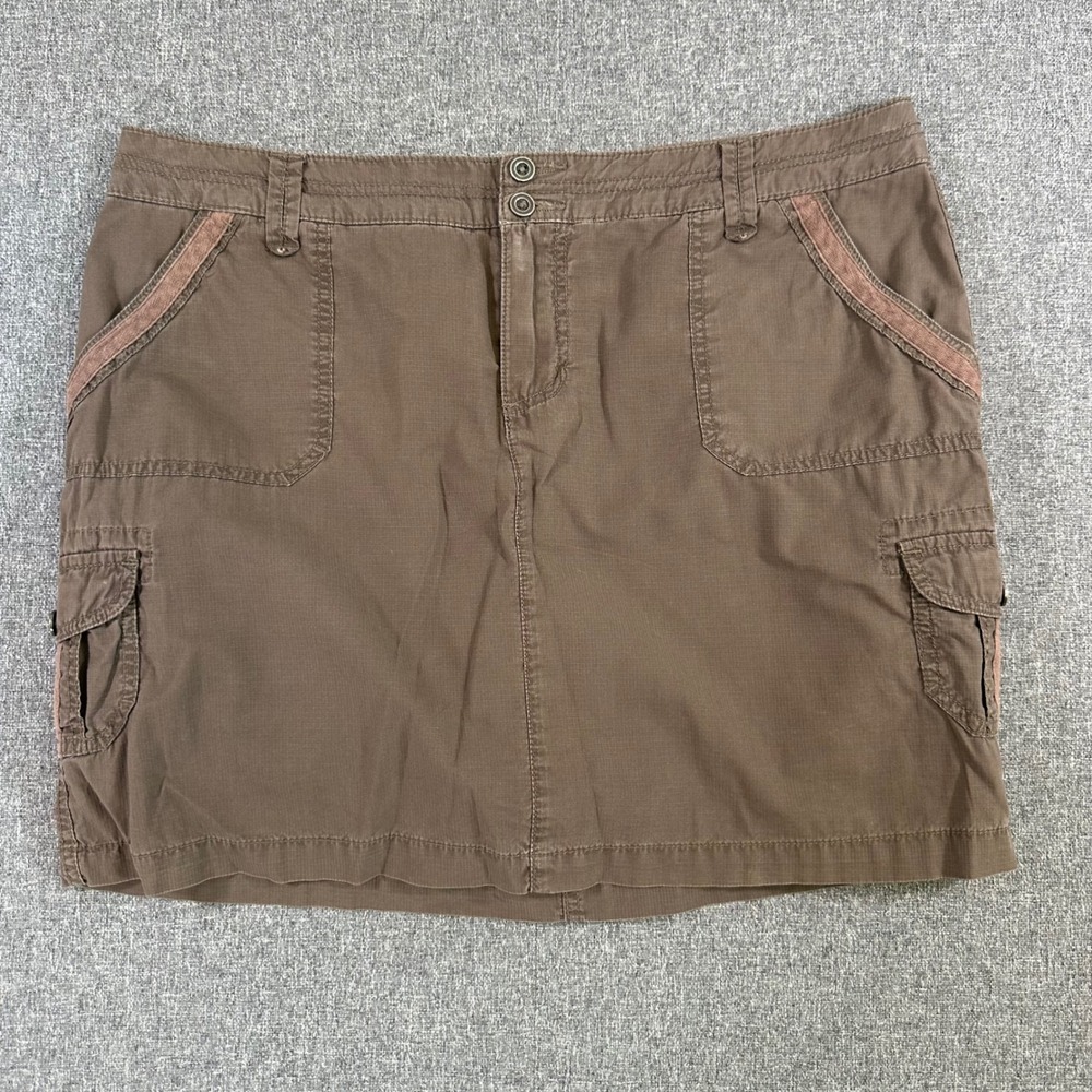 Sonoma Brown Cargo Skort Womens 16 Cotton Ripstop Mini‎ Skirt Y2K Gorpcore